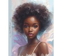 Pastel Fairycore Notebook Person of Color for Girls, Teens, Young Adults | Blue Soft Girl Aesthetic: 120 wide rule pages, 7.5 x 9.25, school, college, journal, office supply, diary, gift, self care