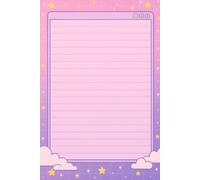 Pastel Galaxy Lined Notebook: Cute Kawaii Journal With Clouds Stars And A Retro Aesthetic For School Notes And Daily Writing For Girls
