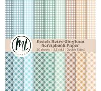 Pastel Gingham Scrapbook Paper: Beach Themed Collage Papers, Retro Plaids Craft Paper for DIY Card Making, Scrapbooking, Junk Journaling, Mixed Media, ... Arts and Crafts for Kids, 8.5 x 8.5 inch