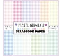 Pastel Gingham Scrapbook Paper: Collection of Double sided decorative aesthetic light pink blue spring pastel soft color themed gingham patterned ... card making, collage, origami and DIY crafts
