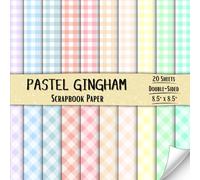 Pastel Gingham Scrapbook Paper: Decorative Craft Paper with 20 Double-Sided Sheets, Gingham-Themed for Crafting Projects, Scrapbooking ,Origami, Junk Journals, and More | 8.5 x 8.5