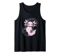Pastel Goth Axolotl Collare Spillo Rose Nere Carino Creepy Canotta