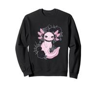 Pastel Goth Axolotl Collare Spillo Rose Nere Carino Creepy Felpa