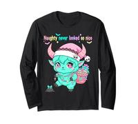 Pastel Goth Christmas Krampus Cute Spooky Kawaii Gothmas Maglia a Manica