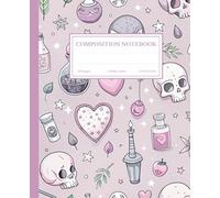Pastel Goth Composition Notebook: College Ruled | Cute kawaii & Creepy Aesthetic | Pink Gothic Vibes Journal for College , School , Office & work