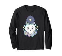 Pastel Goth Kawaii Corvo e Teschio Dark Academia Maglia a Manica