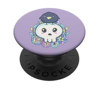 Pastel Goth Kawaii Corvo e Teschio Dark Academia PopSockets PopGrip Adesivo
