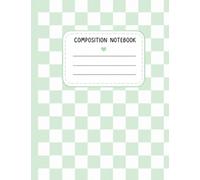 Pastel Green Checkered Composition Notebook: Wide-Ruled, 100 Pages