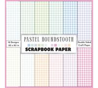 Pastel Houndstooth Scrapbook Paper: Collection of Double sided decorative aesthetic light pink blue spring pastel soft color themed Houndstooth ... card making, collage, origami and DIY crafts