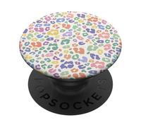 Pastel Leopard Print Pattern Aesthetic Graphic Illustration PopSockets PopGrip Adesivo