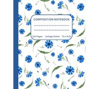 Pastel Light Blue Lined Preppy Composition Notebook: Cute Girly Pretty Bows Aesthetic Journal for Women, Teen Girls, Writing, Back to School, College, University, Work, Office