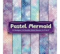 Pastel Mermaid Scrapbook Paper Craft Pad: 12 Mermaid Scales Designs, 24 Double-Side Sheets Printed on 8.5"x8.5" Sized Paper With Premium Full Color. ... Collage, Cardstock, Gift Wrapping, DIY Etc