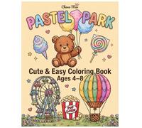 Pastel Park: Cute & Easy Coloring Book for Kids Ages 4-8 | Fun Animals & Amusement Scenes