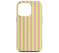 Pastel Pink and Green Striped Spring Color Design Custodia per iPhone 13 Pro