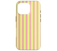 Pastel Pink and Green Striped Spring Color Design Custodia per iPhone 16 Pro