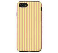 Pastel Pink and Green Striped Spring Color Design Custodia per iPhone SE (2020) / 7/8