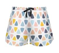 Pastel Pink and Navy Blue Pajama Bottoms for Women, Elastic Waist Drawstring Lounge Shorts Yoga,XL