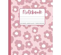Pastel Pink Floral Composition Notebook - Wide Ruled: Elegant Flower Pattern Softcover Journal | 110 Lined Pages for School, Notes & Writing | 7.5 x ... | Aesthetic Stationery for Women & Girls