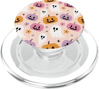 Pastel Pumpkin Ghost Halloween Cute Fall Print Look PopSockets PopGrip per MagSafe