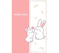 Pastel Red Cute Bunny Notebook: Aesthetic Rabbit Duo Pattern Journal, 6 x 9 Inches, 120 Pages, Lined Diary with Personal Profile Page and Date Headers