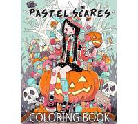 Pastel Scares Coloring Book for Teens: Fun with gentle monsters, glowing pumpkins, and forest magic