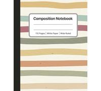Pastel Stripes Composition Notebook | Wide Ruled, 110 Pages: Aesthetic striped journal for students, kids, and everyday writing