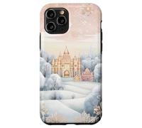 Pastel Winter Christmas House Decor With Snowflake Pattern Custodia per iPhone 11 Pro