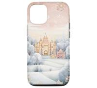 Pastel Winter Christmas House Decor With Snowflake Pattern Custodia per iPhone 12/12 Pro