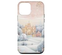 Pastel Winter Christmas House Decor With Snowflake Pattern Custodia per iPhone 12 mini