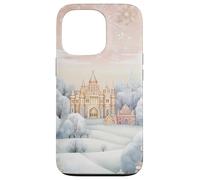 Pastel Winter Christmas House Decor With Snowflake Pattern Custodia per iPhone 13 Pro