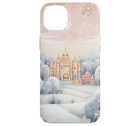 Pastel Winter Christmas House Decor With Snowflake Pattern Custodia per iPhone 14 Plus