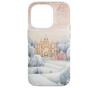 Pastel Winter Christmas House Decor With Snowflake Pattern Custodia per iPhone 14 Pro