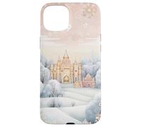 Pastel Winter Christmas House Decor With Snowflake Pattern Custodia per iPhone 15 Plus