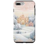 Pastel Winter Christmas House Decor With Snowflake Pattern Custodia per iPhone 7 Plus/8 Plus