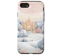 Pastel Winter Christmas House Decor With Snowflake Pattern Custodia per iPhone SE (2020) / 7/8