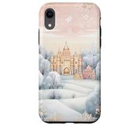 Pastel Winter Christmas House Decor With Snowflake Pattern Custodia per iPhone XR