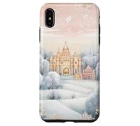 Pastel Winter Christmas House Decor With Snowflake Pattern Custodia per iPhone XS Max