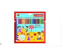 PASTELLI 24 colori STABILO TRIO MAXI THICK TRIANGOLARI CON TEMPERINO STABILO