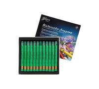 Pastelli a cera acquerellabili - Verde Cadmio (345) - Spessore 8 mm - Lunghezza 9,3 cm - 12 pezzi