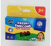 Pastelli a cera ASTRA BABY a forma di mattoncini, 16 pz (8 colori)