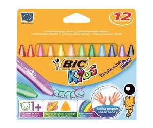 Pastelli a cera BIC Kids Plastidecor Tri 12 pezzi assortiti - 8297733