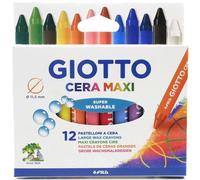 Pastelli a cera Maxi Giotto super lavabili confezione da 12 - GIOTTO