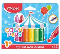 Pastelli a cera per i più piccoli 1+ MAPED, 12 colori