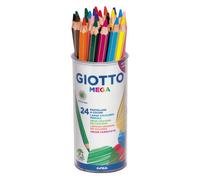 Pastelli a matita Giotto Mega: barattolo con 24 u., mina colori assortiti