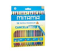 Pastelli Cancellabili Mitama Impugnatura Triangolare Laccati, mina 3.3, con Gomma, in Pet Box 18 pz