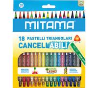 Pastelli cancellabili mitama triang. laccat, mina 2.8, c/gomma, scat. 18 pz