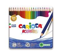 Pastelli Carioca Acquarell Confezione da 24 Colori Assortiti in Scatola di Latta