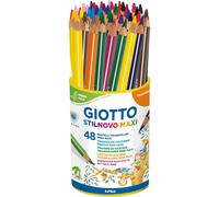 Pastelli Colorati a Matita Giotto Stilnovo Maxi - Barattolo 48 Pezzi