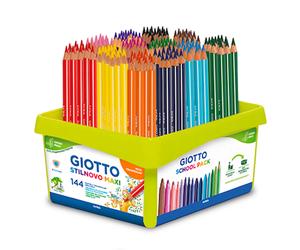 Pastelli Colorati a Matita Giotto Stilnovo Maxi - Schoolpack 144 Pezzi