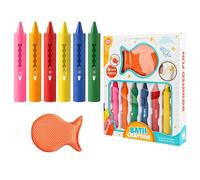 Pastelli da Bagno Educativi 6 in 1 | Multicolore Push-Pull | Con Spugna & Lavabile Sicuro (1-5 Anni)